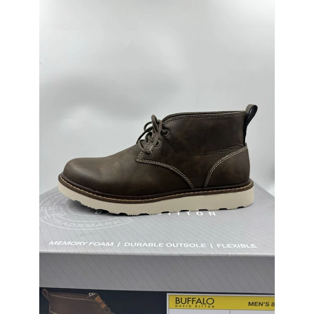 Buffalo Men's Chukka Boots Metcalf Brown Lace Up Boot Size 8